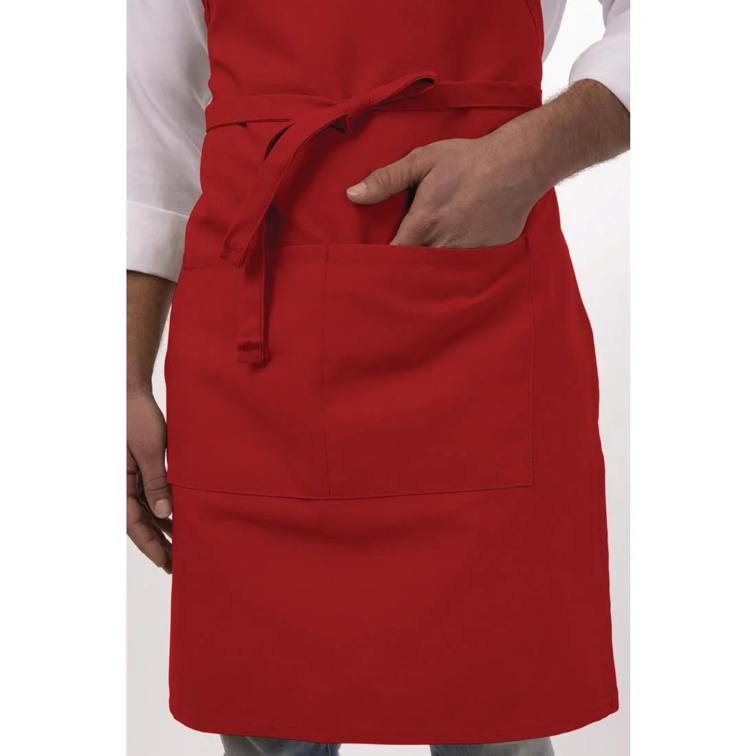 Chef Works Bib Apron Red - Image 3