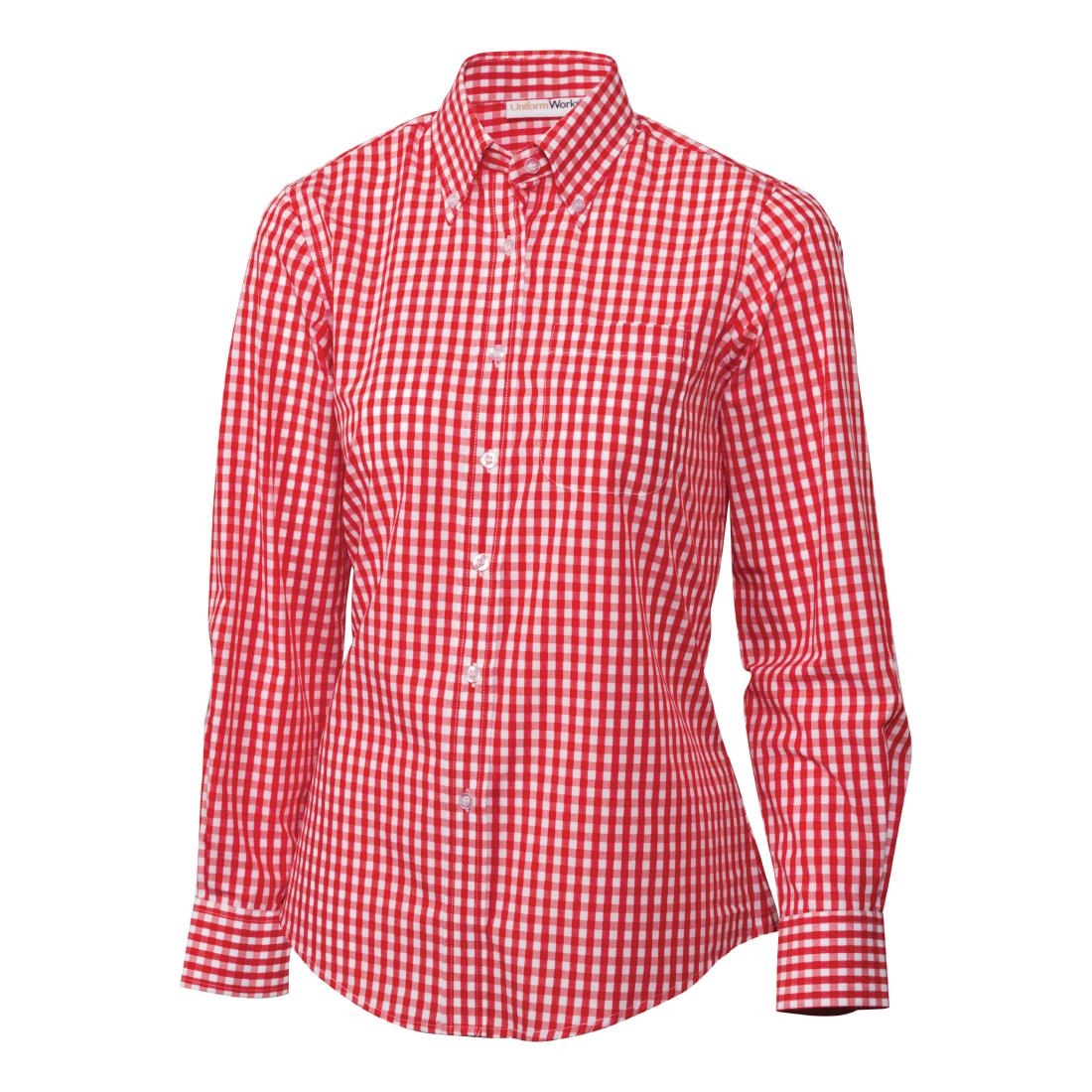 Uniform Works Womens Gingham Shirt Red M