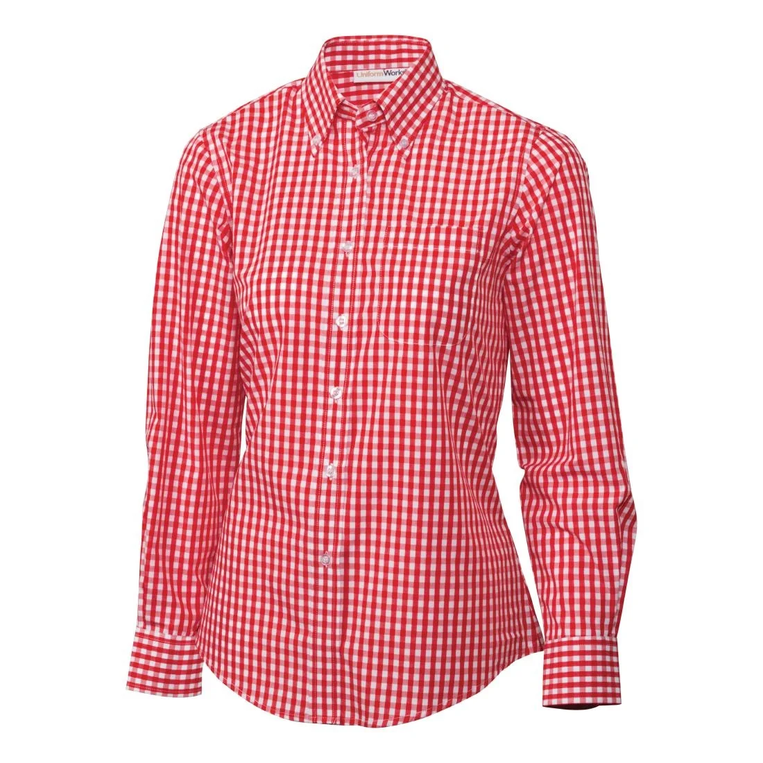 Uniform Works Womens Gingham Shirt Red L - Image 3
