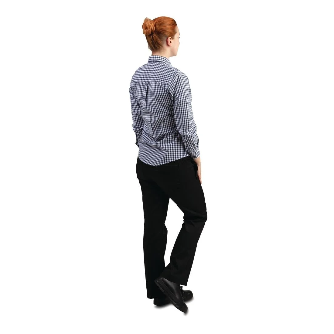 Uniform Works Womens Gingham Shirt Black M - Image 3