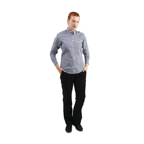 Uniform Works Womens Gingham Shirt Black L