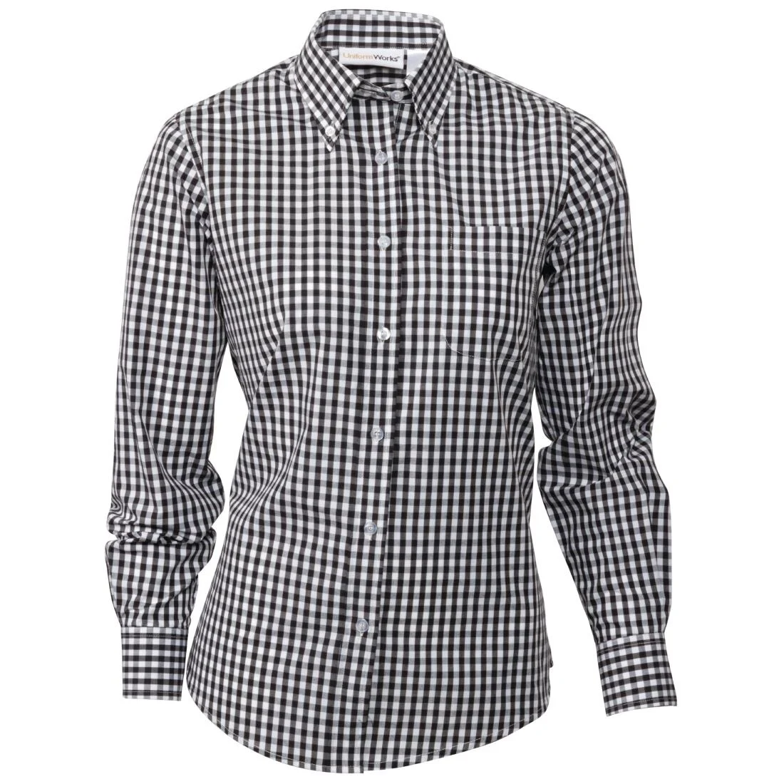 Uniform Works Womens Gingham Shirt Black M