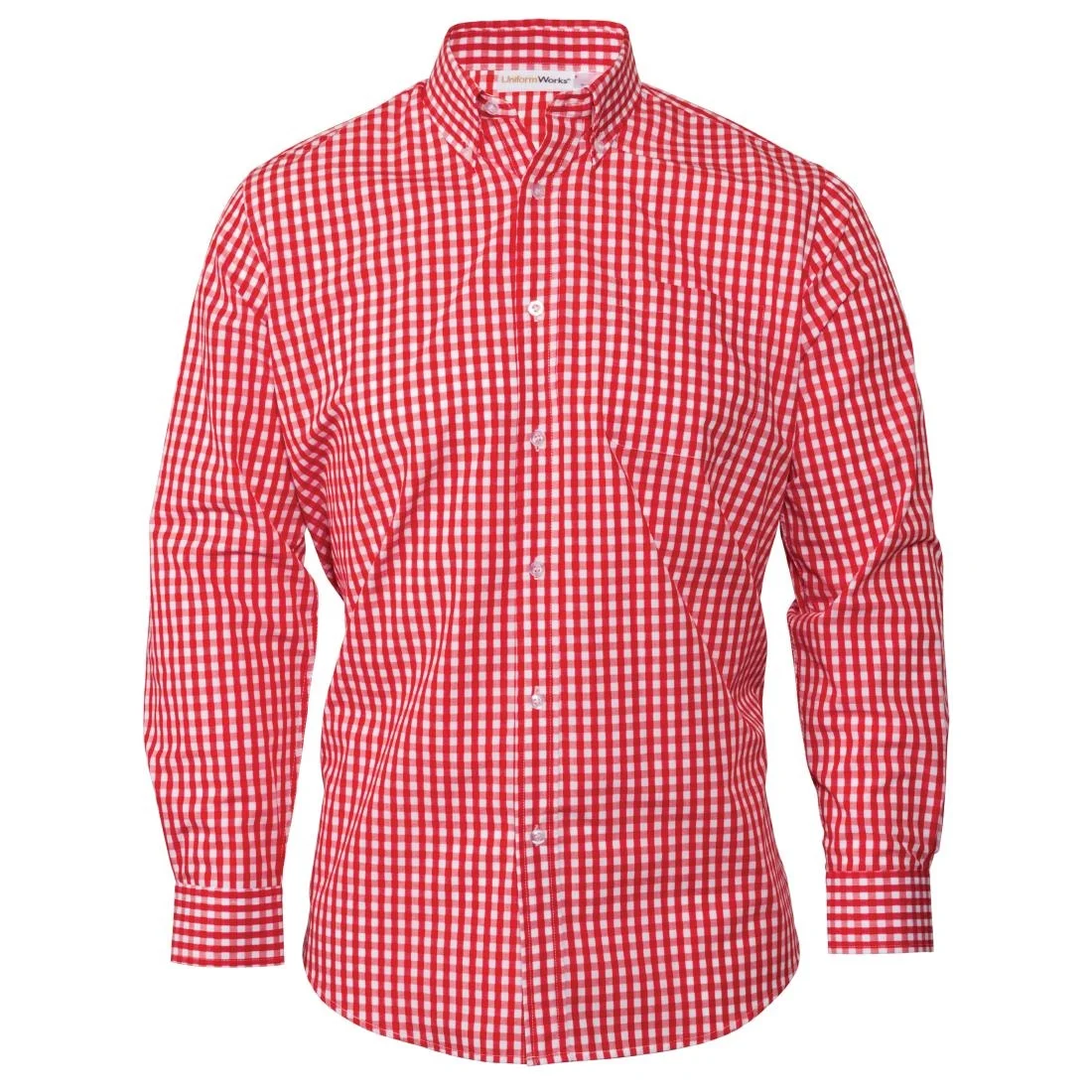 Uniform Works Mens Gingham Shirt Red 2XL