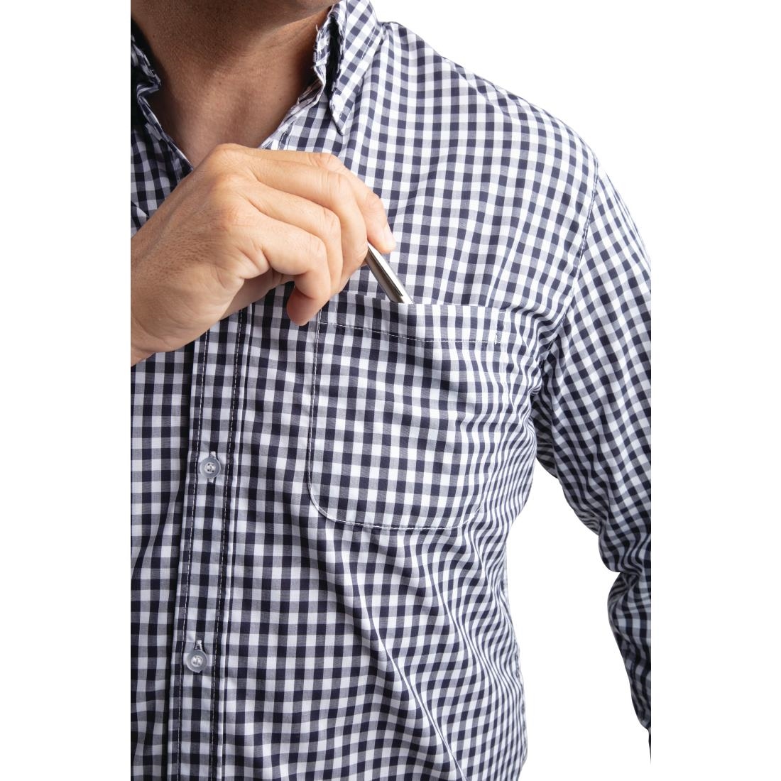Uniform Works Mens Gingham Shirt Black L