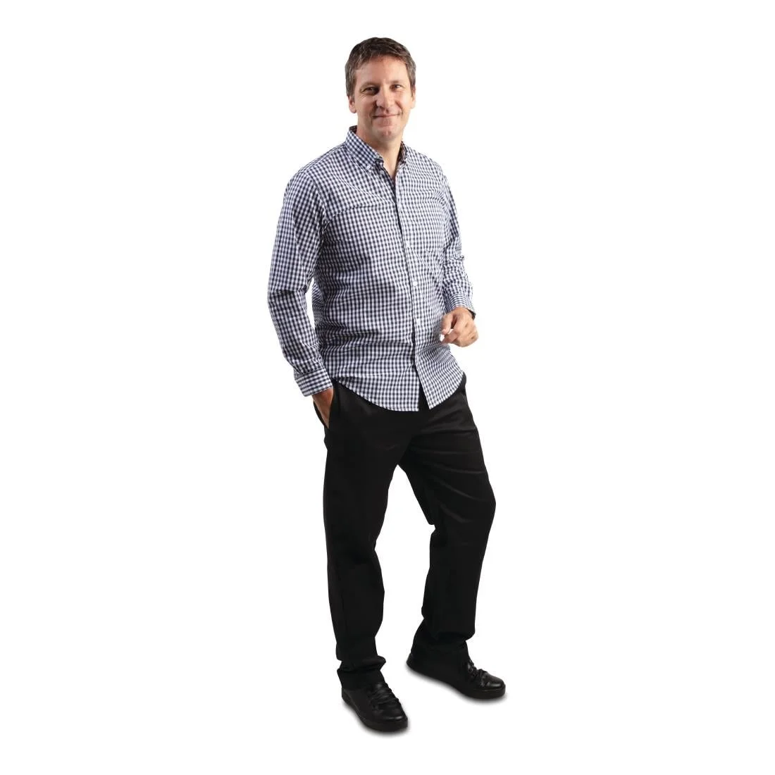 Uniform Works Mens Gingham Shirt Black S - Image 3