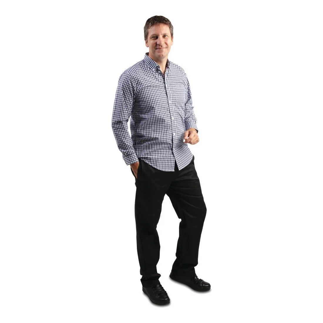 Uniform Works Mens Gingham Shirt Black L - Image 3