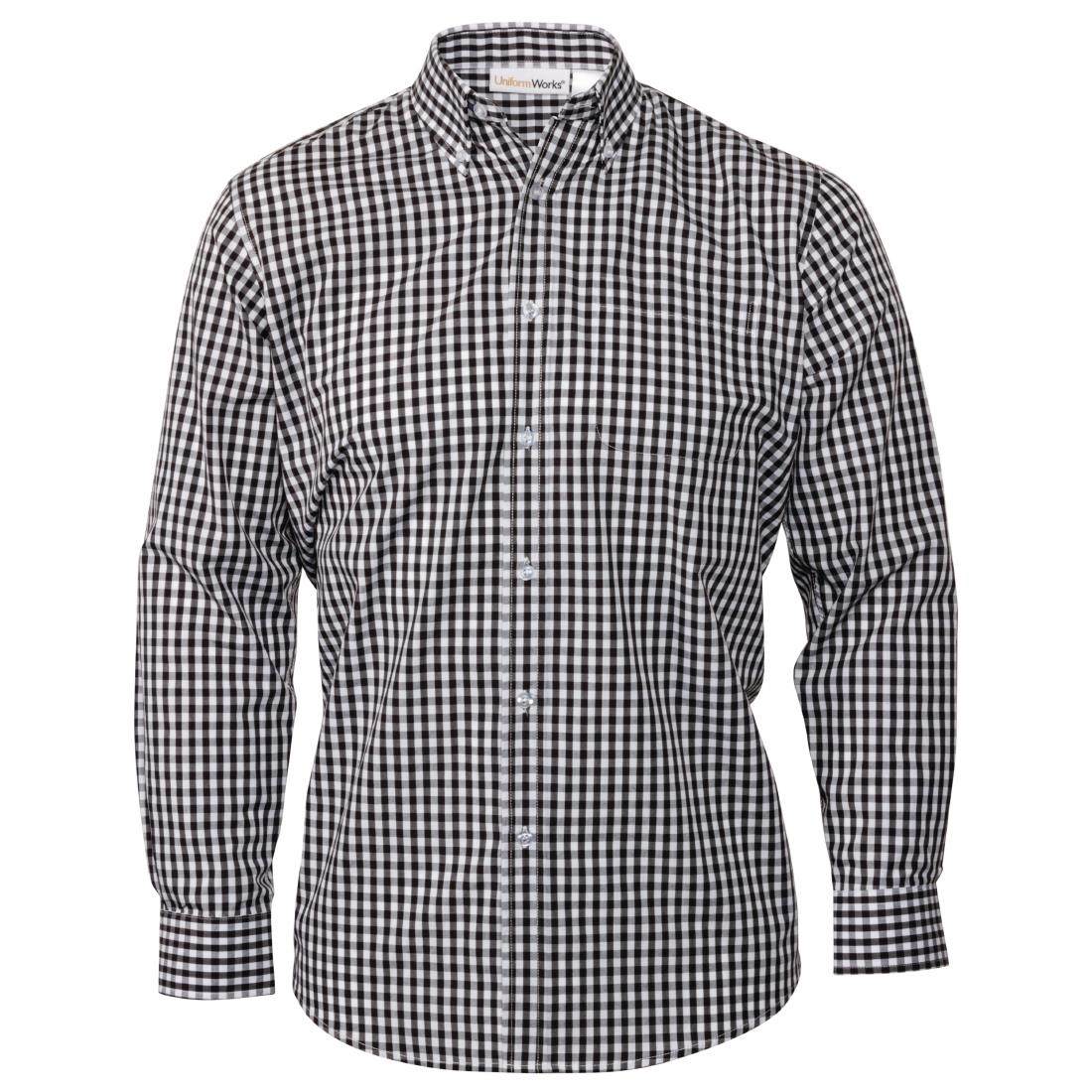 Uniform Works Mens Gingham Shirt Black L