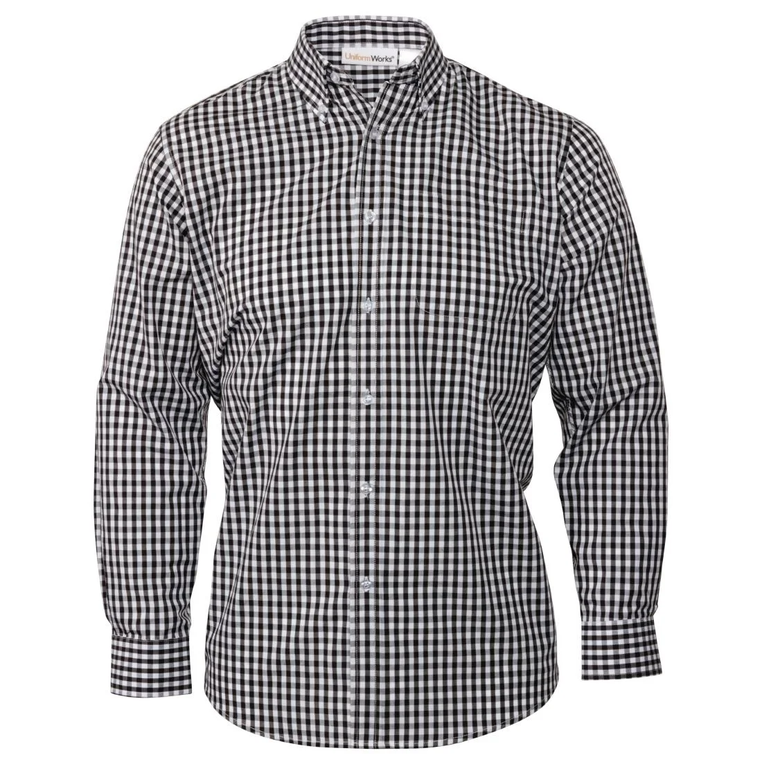 Uniform Works Mens Gingham Shirt Black L - Image 5