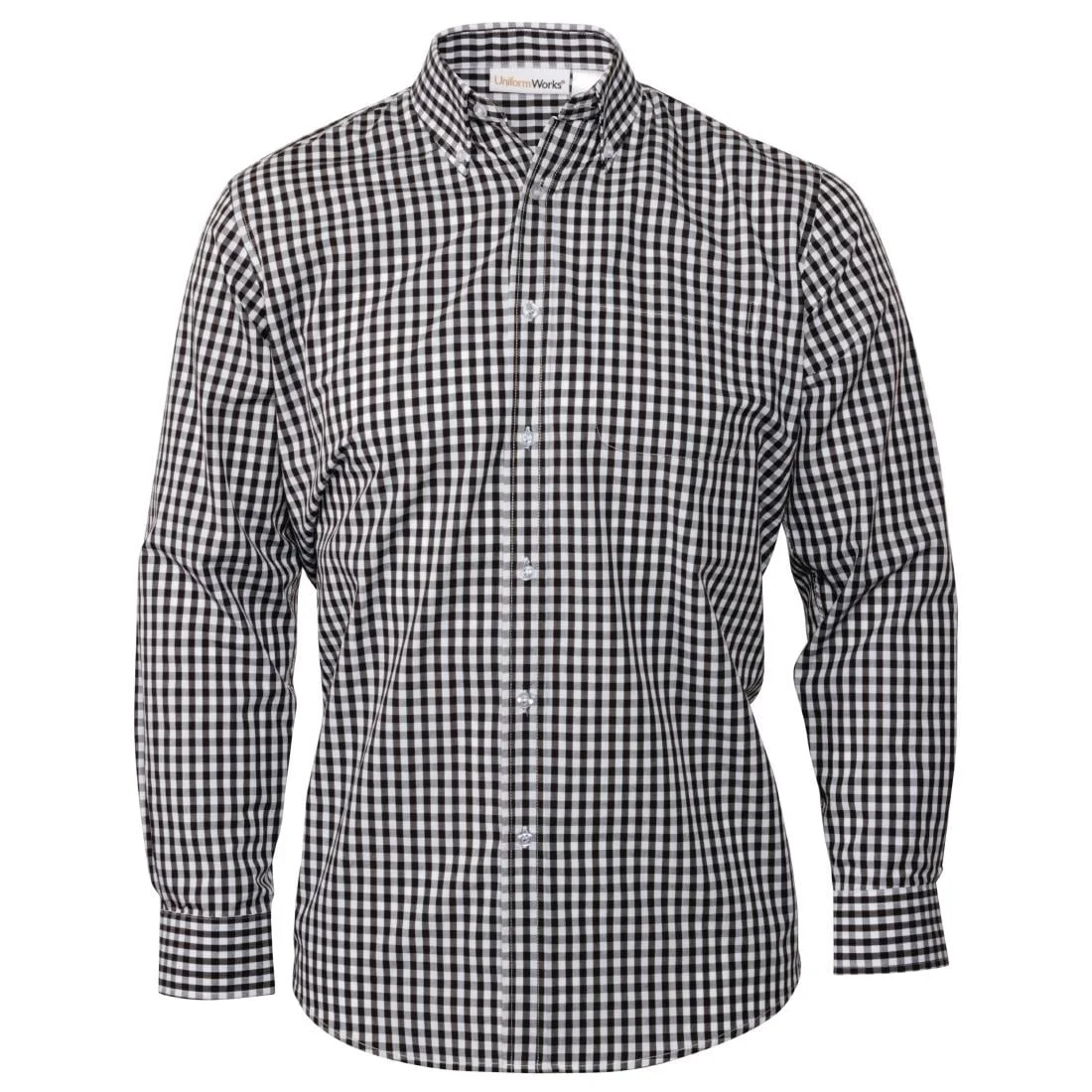 Uniform Works Mens Gingham Shirt Black S - Image 5