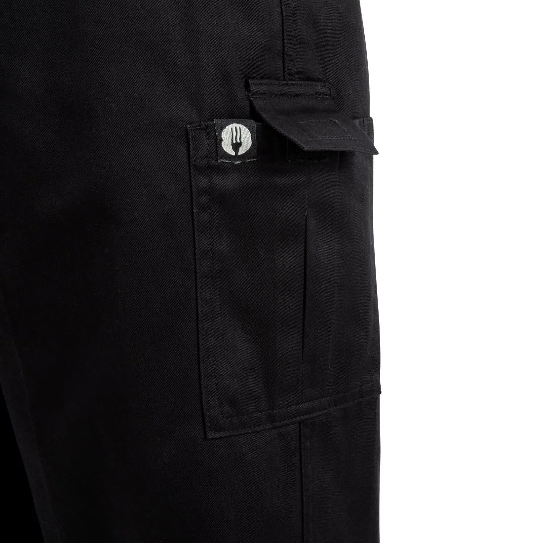 Chef Works Unisex Slim Fit Cargo Chefs Trousers Black - Image 5