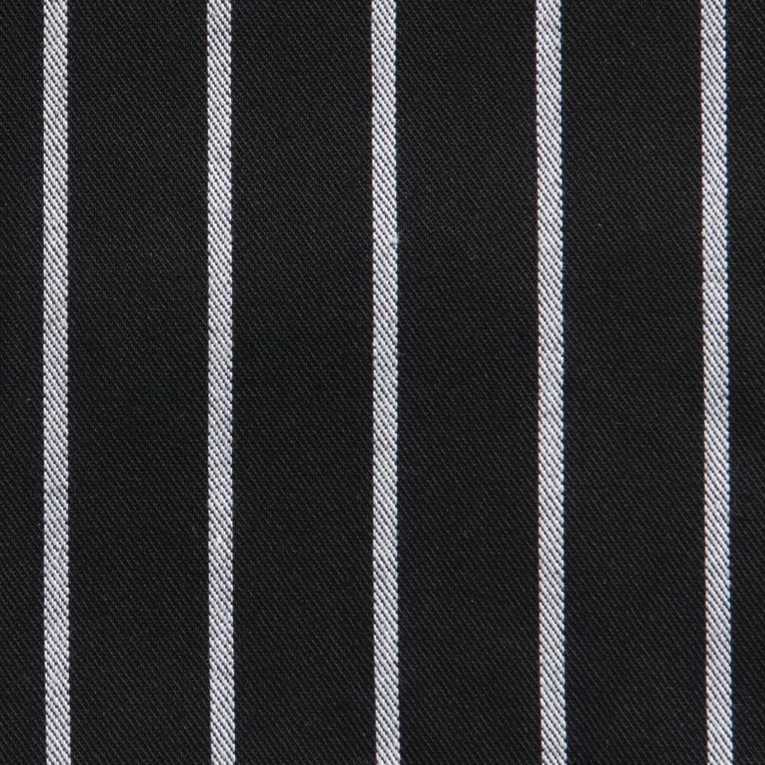 Chef Works Premium Woven Bib Apron Black and White Stripe - Image 3