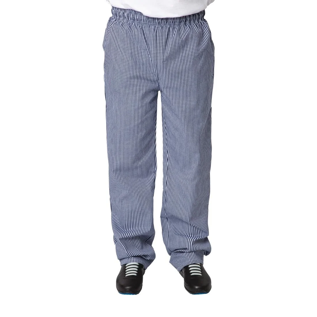 Whites Unisex Vegas Chefs Trousers Small Blue and White Check - Image 7