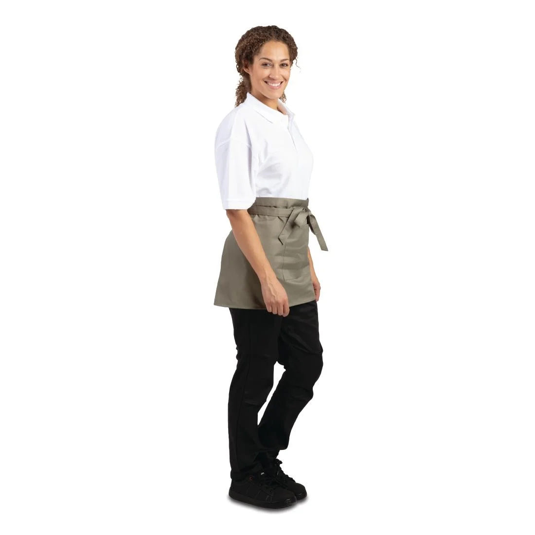 Whites Short Bistro Apron Olive - Image 4