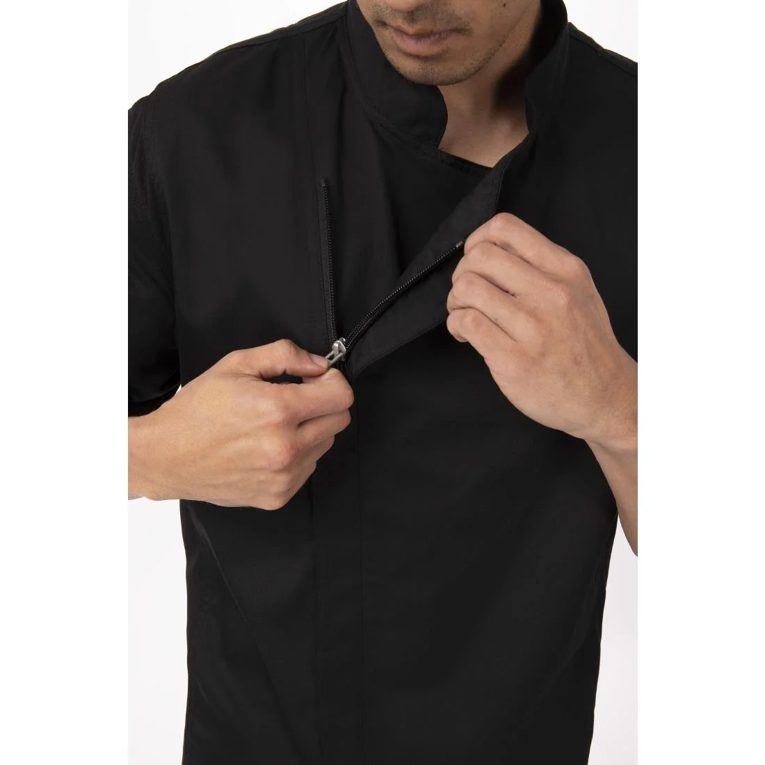 Chef Works Springfield Zipper Black Men's Chefs Jacket - Image 17