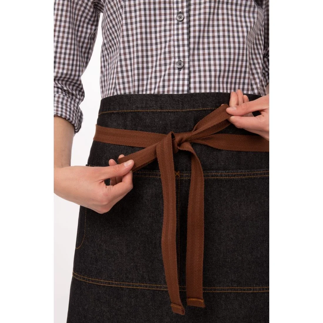 Chef Works Urban Memphis Half Bistro Apron Black - Image 3