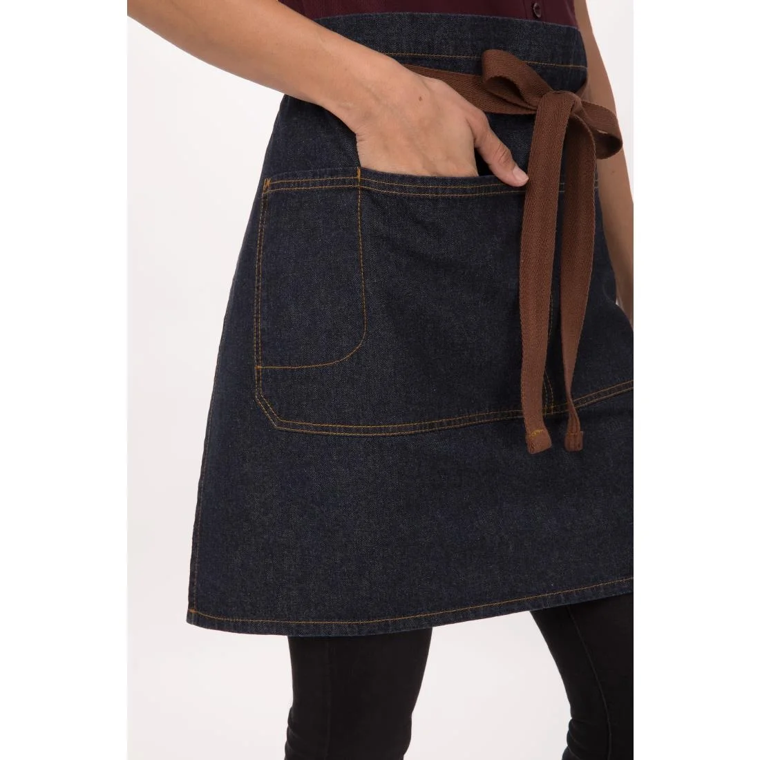 Chef Works Urban Memphis Half Bistro Apron Indigo - Image 3