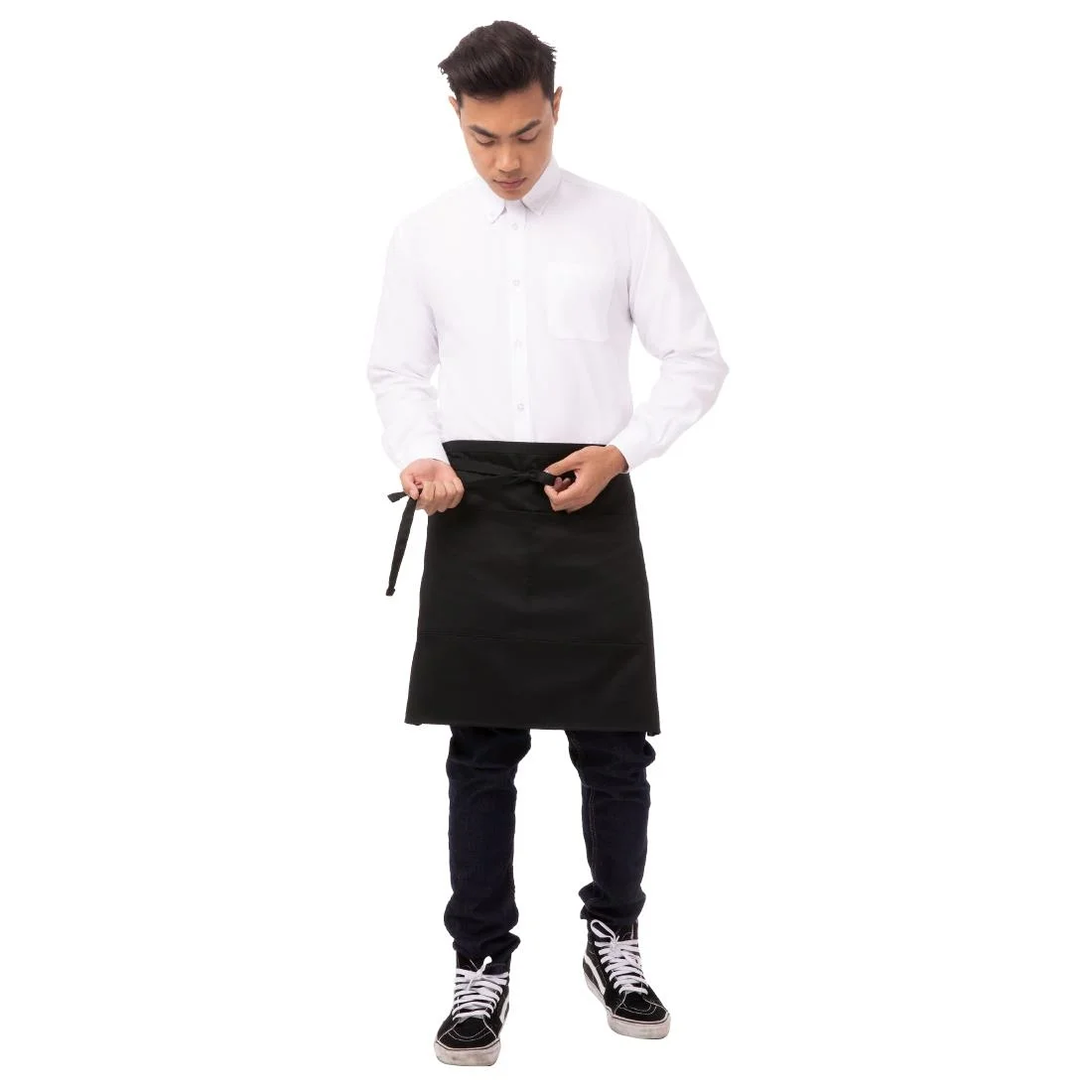 Chef Works Half Bistro Apron Black - Image 3