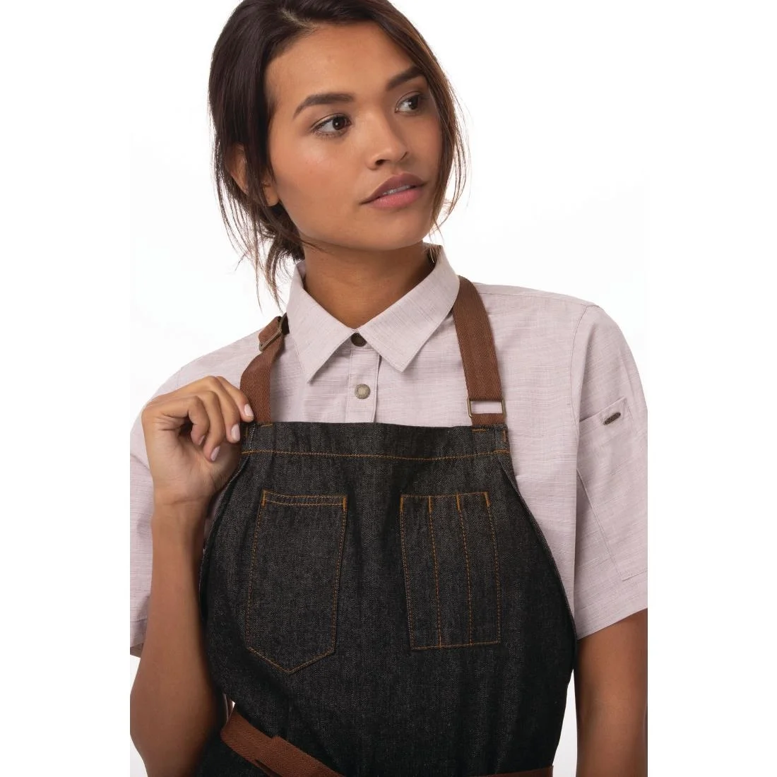 Chef Works Urban Memphis Bib Apron Black - Image 2