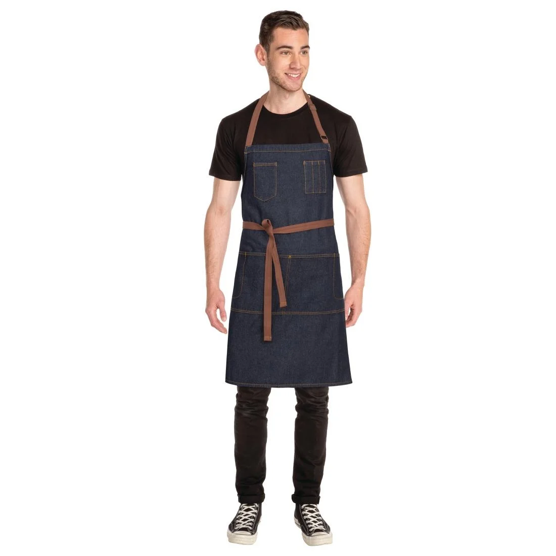 Chef Works Urban Memphis Bib Apron Indigo - Image 12