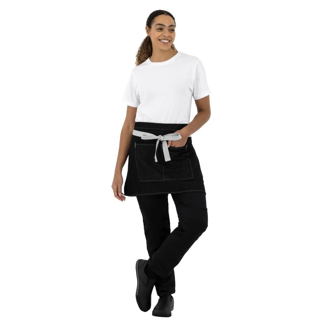 Whites Southside Waist Apron Denim Black 760mm - Image 4