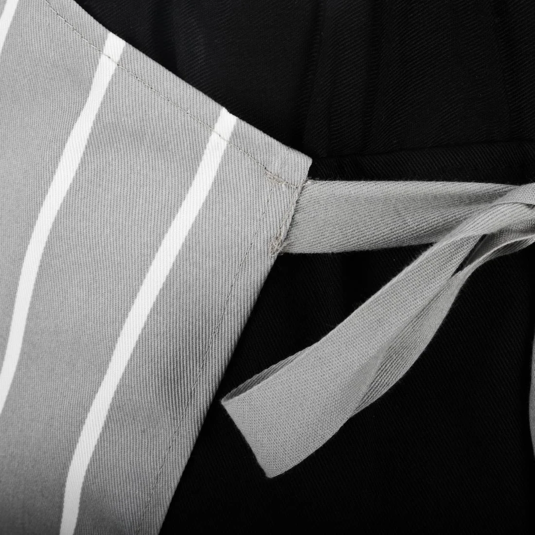 Whites Butchers Stripe Bib Apron Grey/White - Image 7