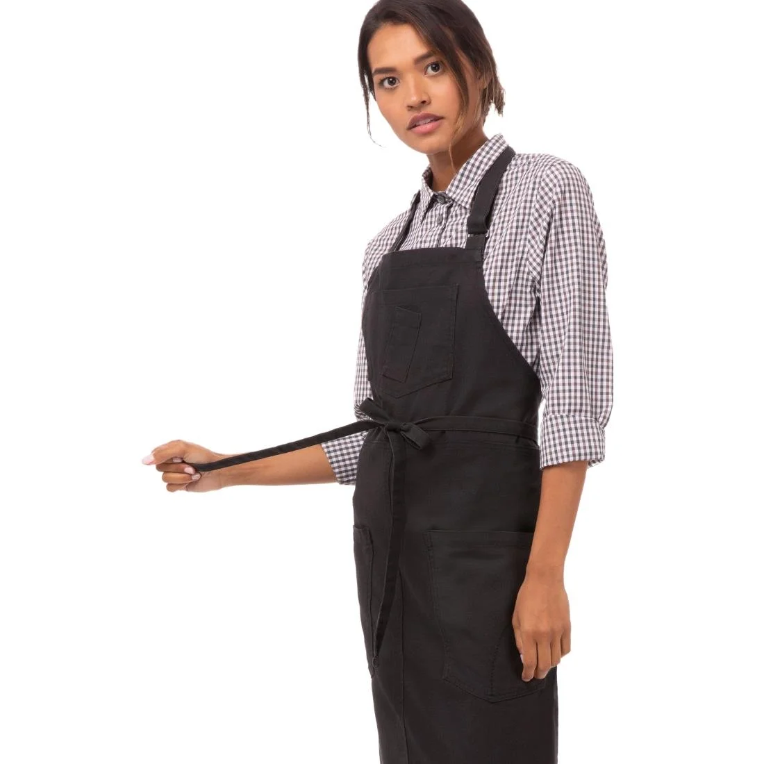 Chef Works Urban Rockford Canvas Bib Apron Steel Grey - Image 3