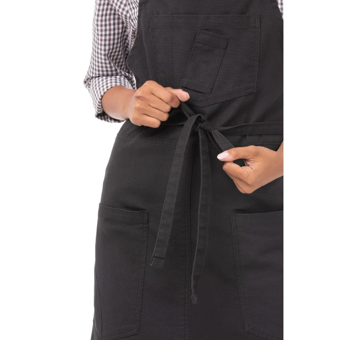 Chef Works Urban Rockford Canvas Bib Apron Steel Grey - Image 5