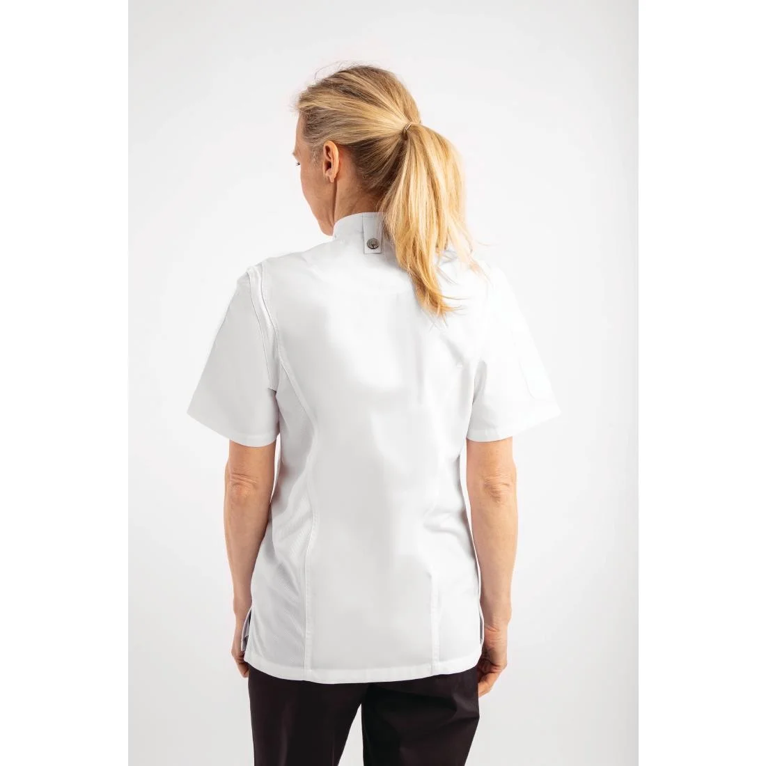 Chef Works Womens Springfield White Zip Chefs Jacket - Image 5