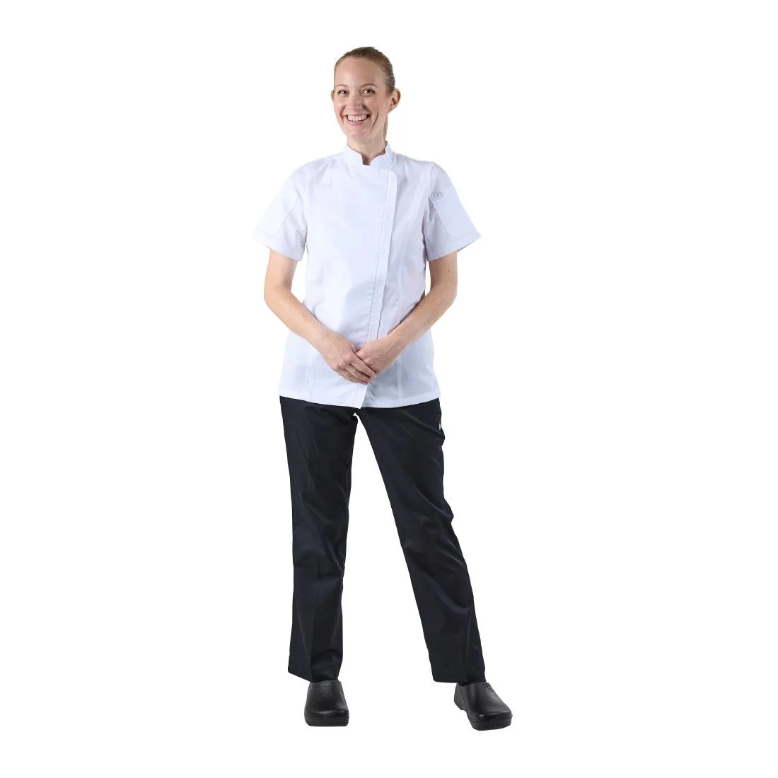 Chef Works Womens Springfield White Zip Chefs Jacket - Image 9