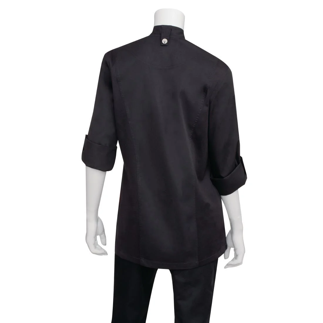 Chef Works Black Hartford Lightweight Zip Womens Chef Jacket - Image 5