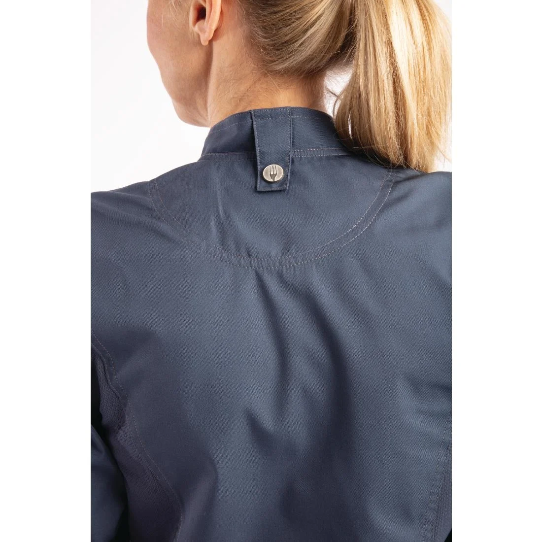 Chef Works Blue Hartford Lightweight Zip Womens Chef Jacket - Image 6