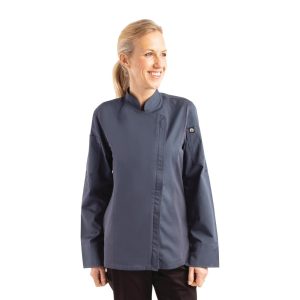 Chef Works Blue Hartford Lightweight Zip Womens Chef Jacket - L