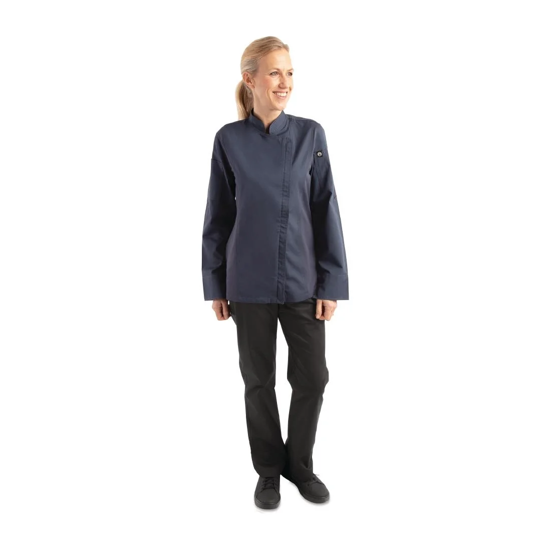 Chef Works Blue Hartford Lightweight Zip Womens Chef Jacket - Image 7