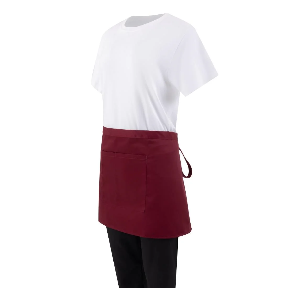 Whites Short Bistro Apron Burgundy - Image 8