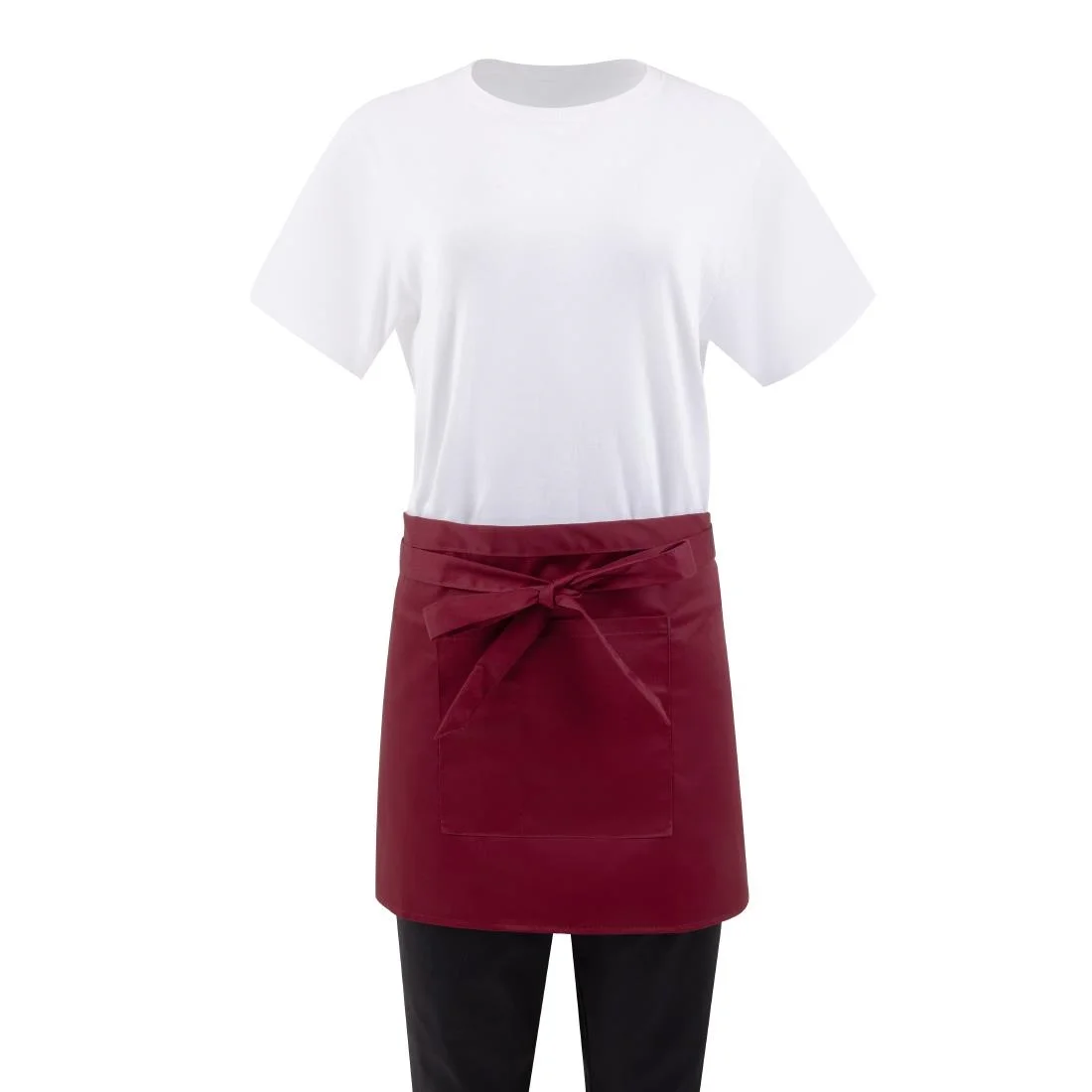 Whites Short Bistro Apron Burgundy - Image 10