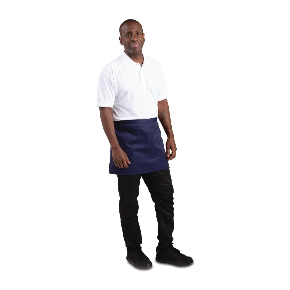 Whites Short Bistro Apron Navy Blue - Image 2