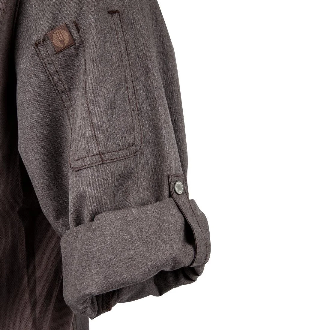 Chef Works Hartford Unisex Chef Jacket Graphite - Image 6