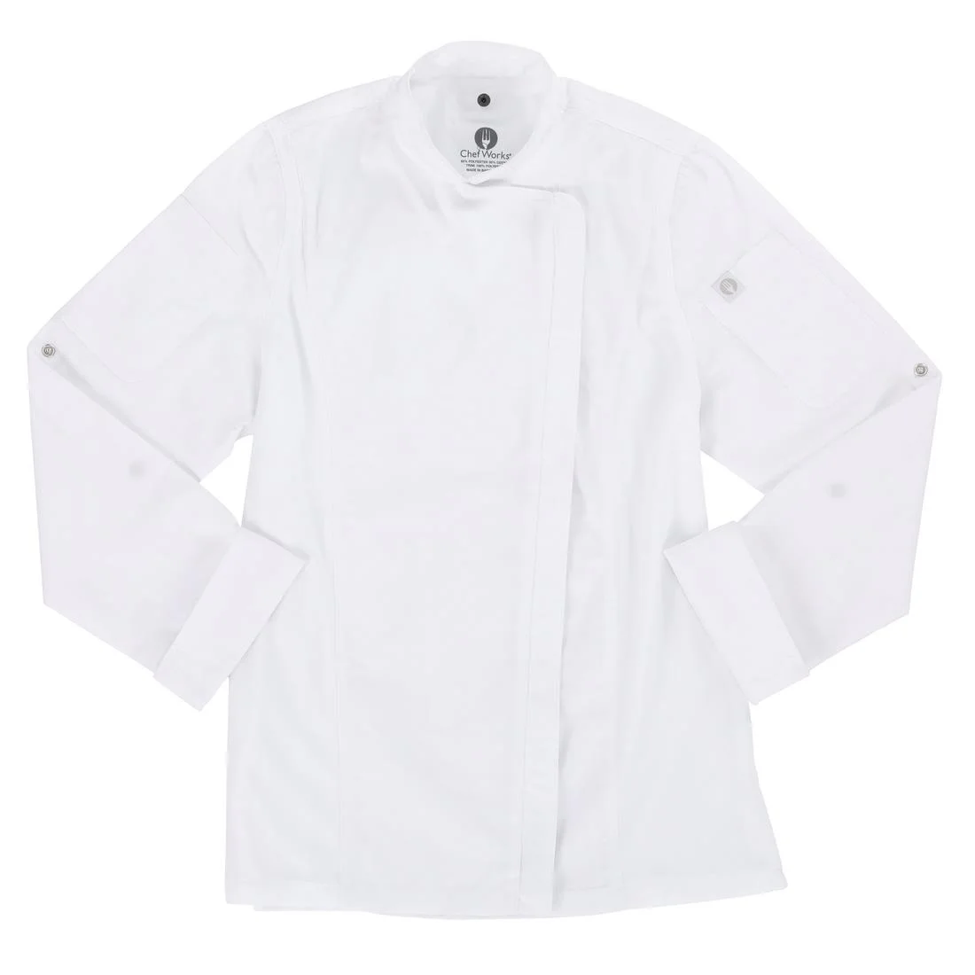 Chef Works Urban Womens Hartford Lightweight L/S Zipper Coat White - Image 2