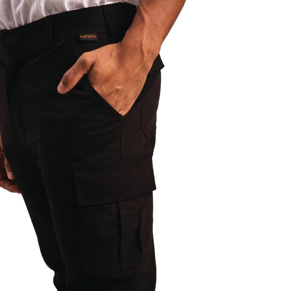 Stretch Slim Combat Trousers Black - Image 2