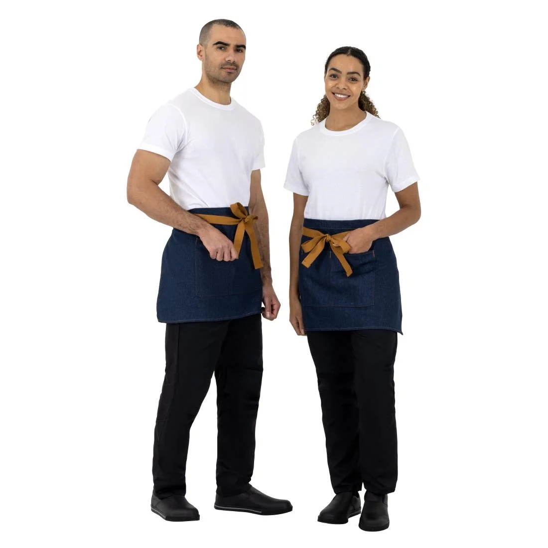 Southside Waist Apron Denim Blue Tan Ties - Image 4