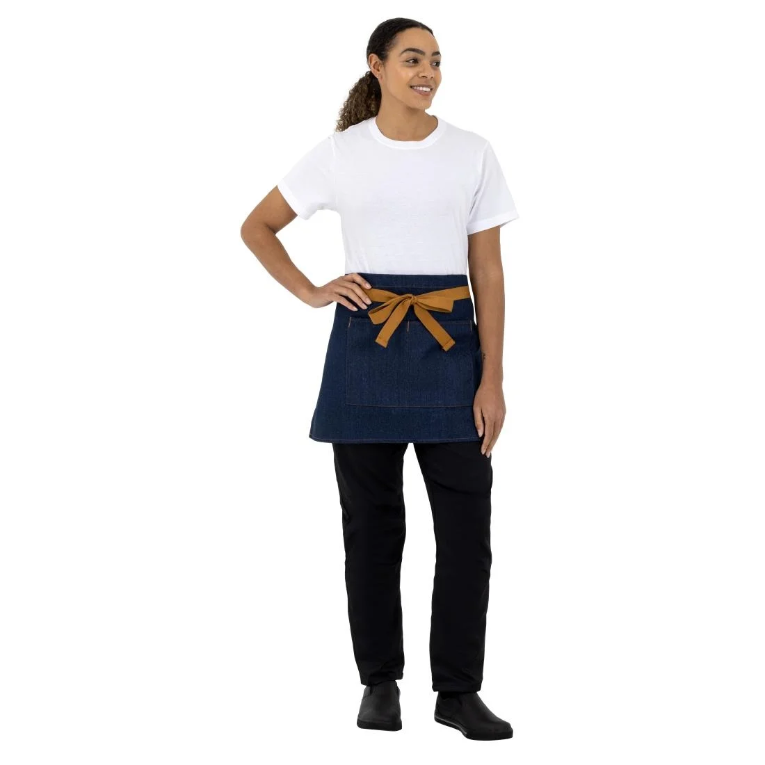 Southside Waist Apron Denim Blue Tan Ties - Image 5