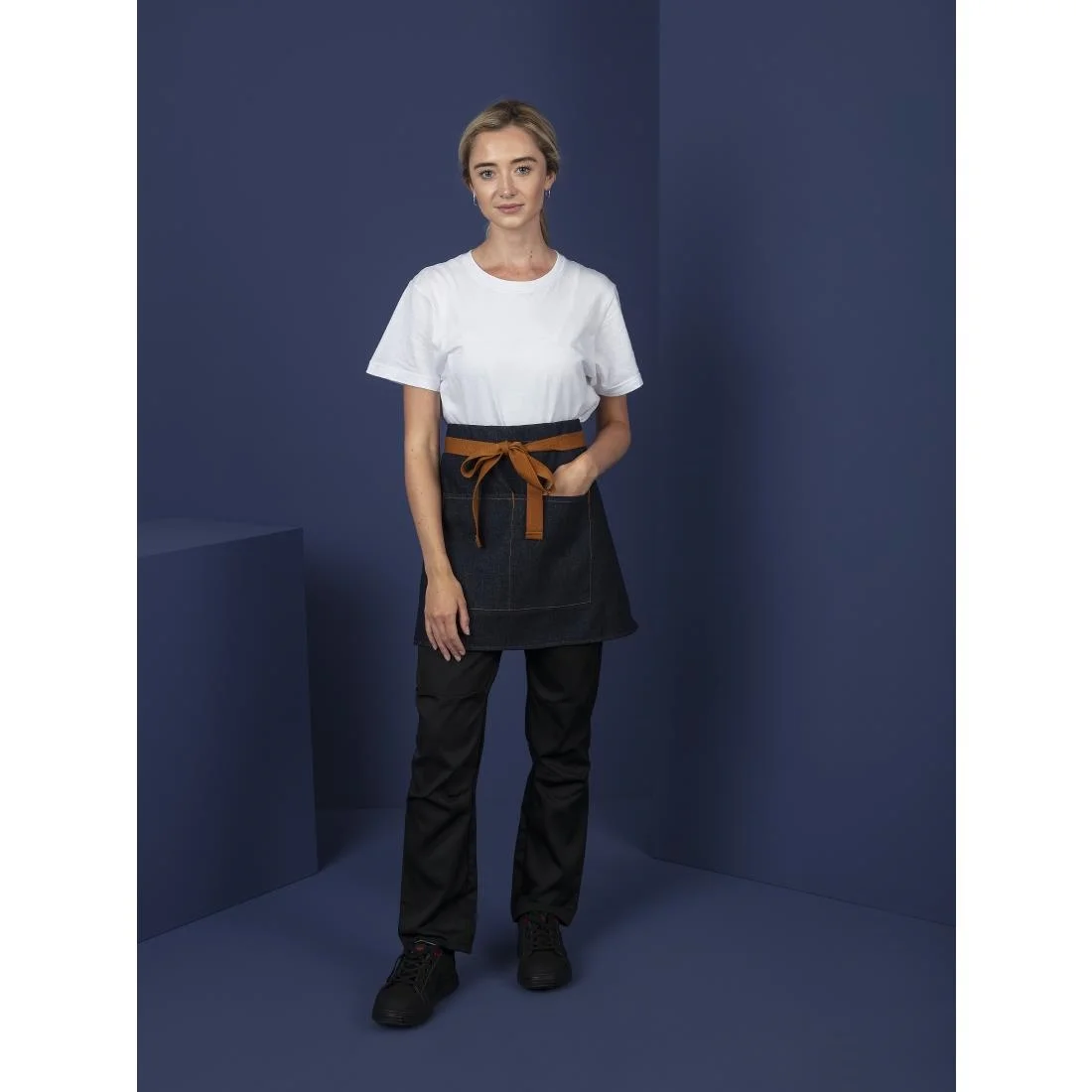 Southside Waist Apron Denim Blue Tan Ties - Image 6