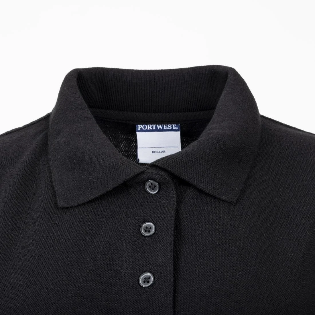 Ladies Polo Shirt Black - Image 6