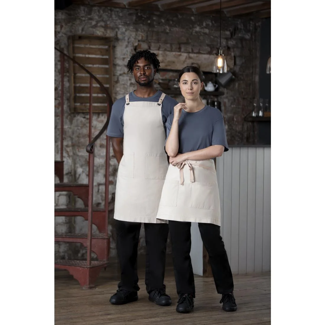 Southside Cotton Canvas Bib Apron Stone - Image 3