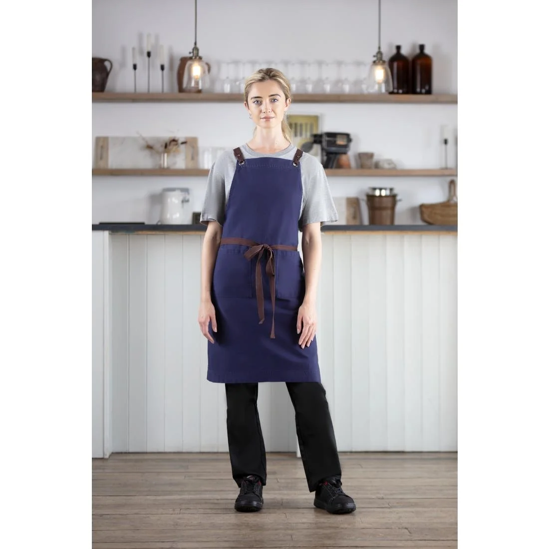 Southside Cotton Canvas Bib Apron Navy - Image 5