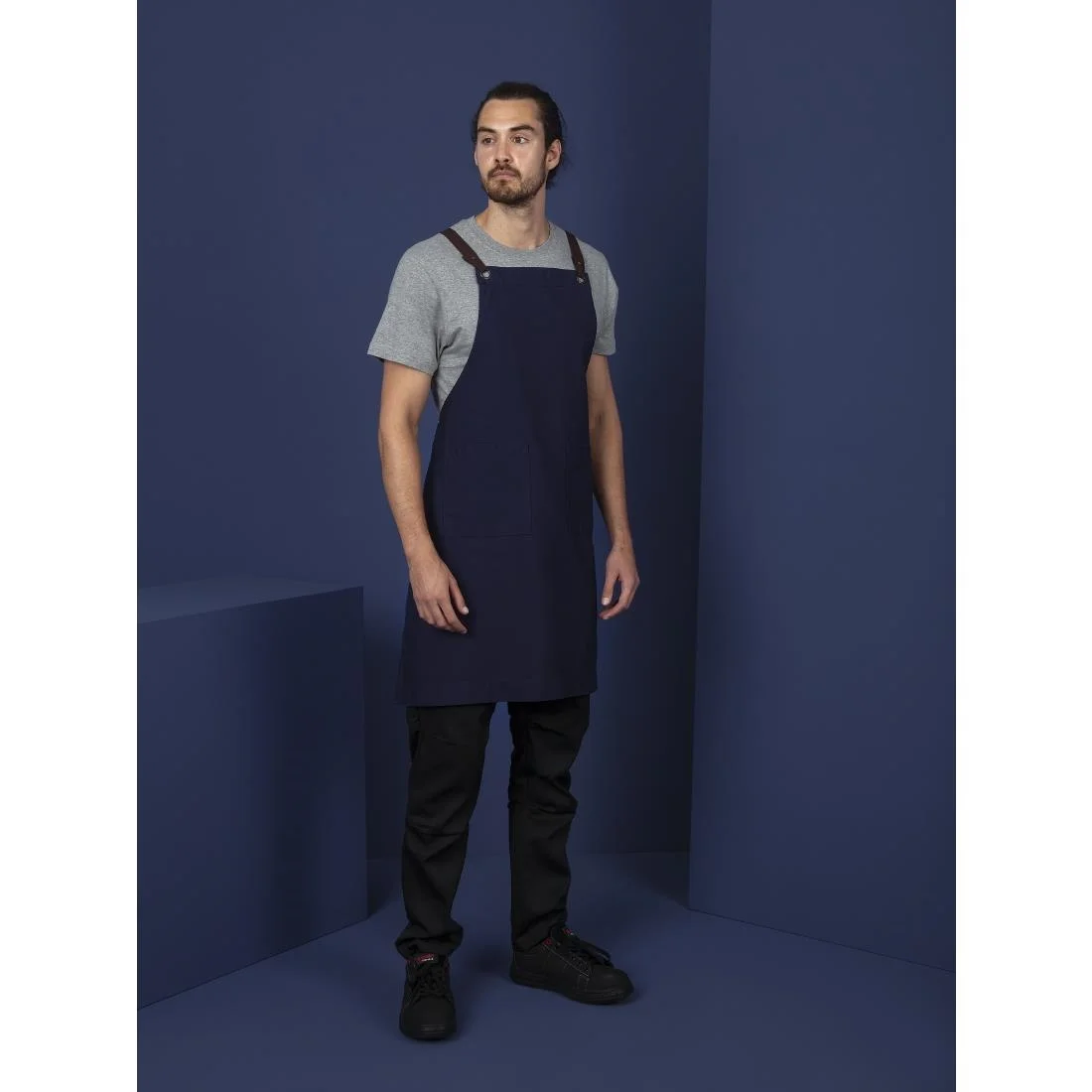 Southside Cotton Canvas Bib Apron Navy - Image 12