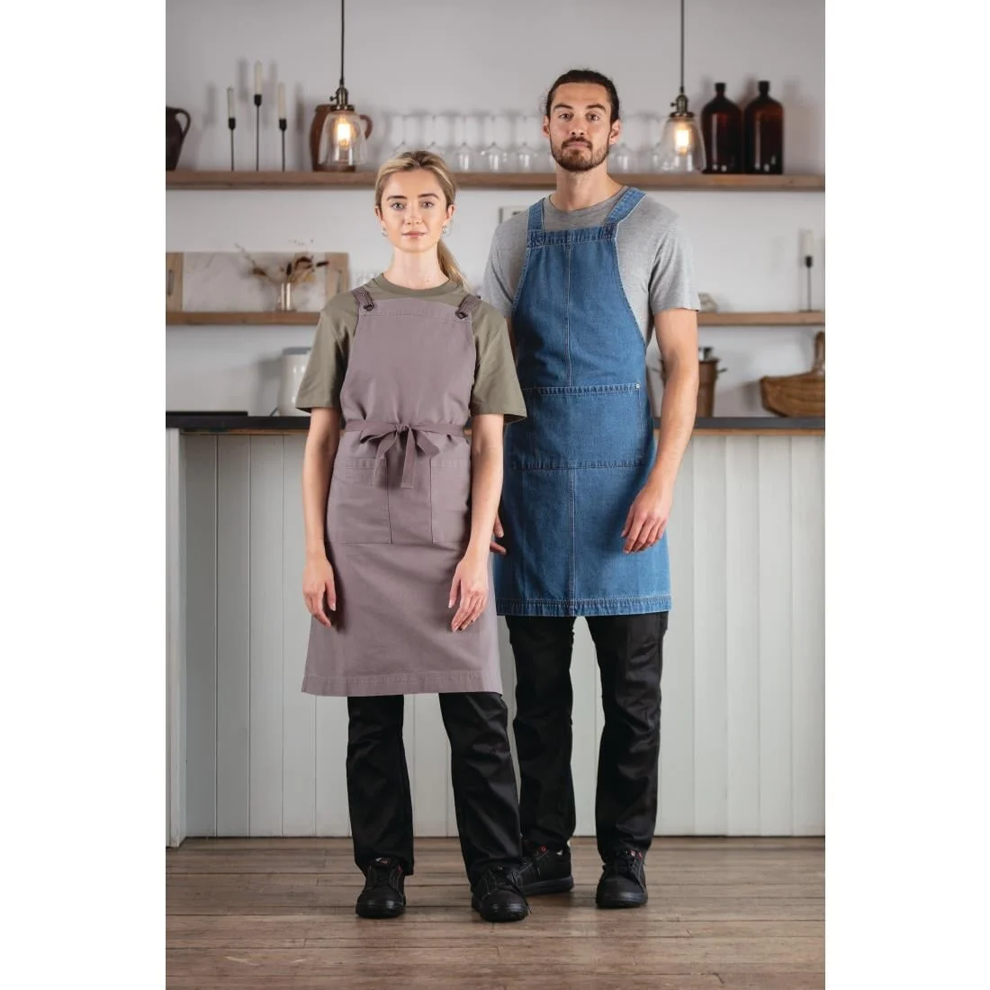 Southside Denim Bib Apron Light Blue - Image 2