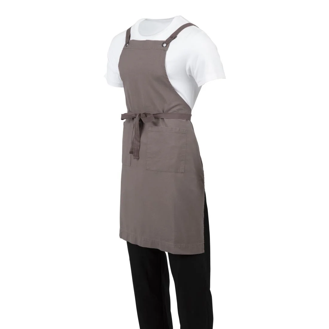 Southside Cotton Canvas Bib Apron Washed Grey - Image 8