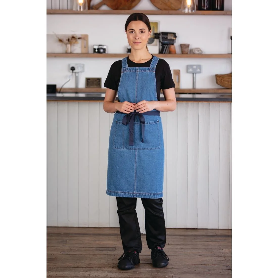 Southside Denim Bib Apron Light Blue - Image 7