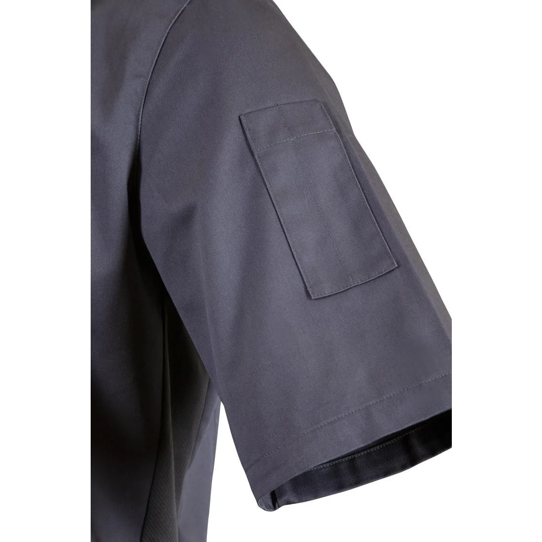 Southside Band Collar Unisex Chef Jacket Charcoal - Image 10